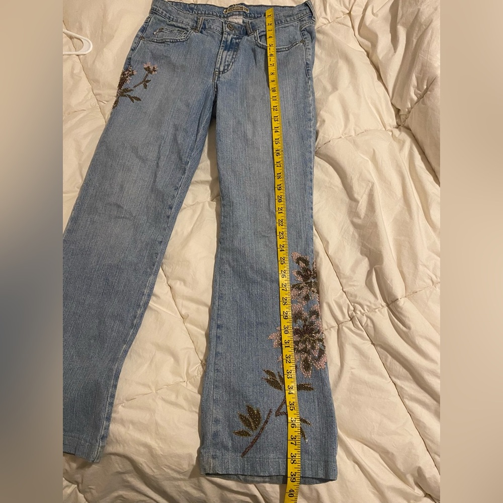 Z. Cavaricci Light Blue Floral Embroidered Jeans - Picture 10 of 10